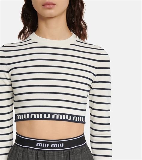 miu miu striped|Miu Miu 2022 Striped Crop Top .